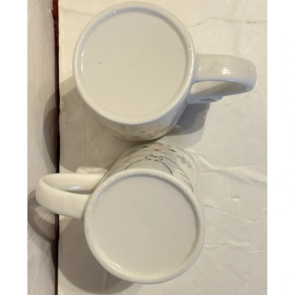Cute Kitten Cat Mug Novelty Tail Handle Ceramic Kitschy Cup Lot Of 2
